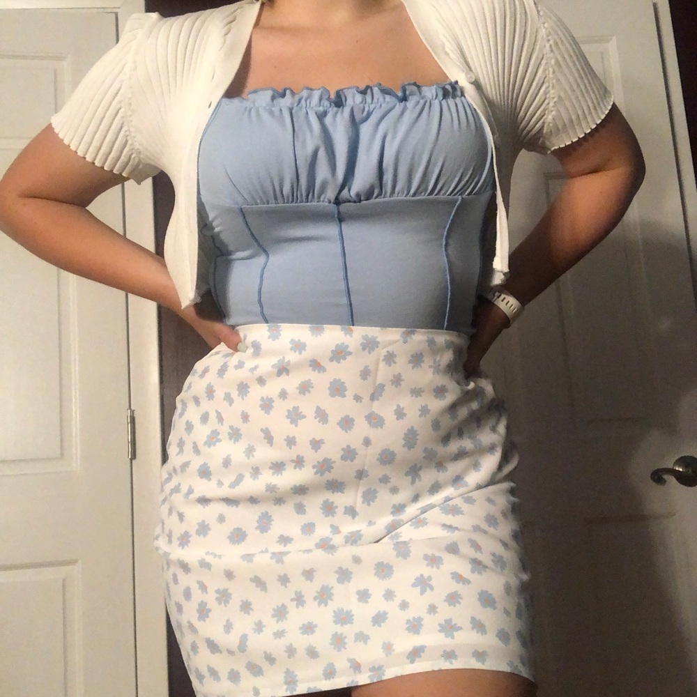 White Short Sleeve Cardigan